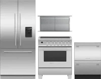 4 Piece Package Includes Refrigerator, Range, Hood And Dishwasher